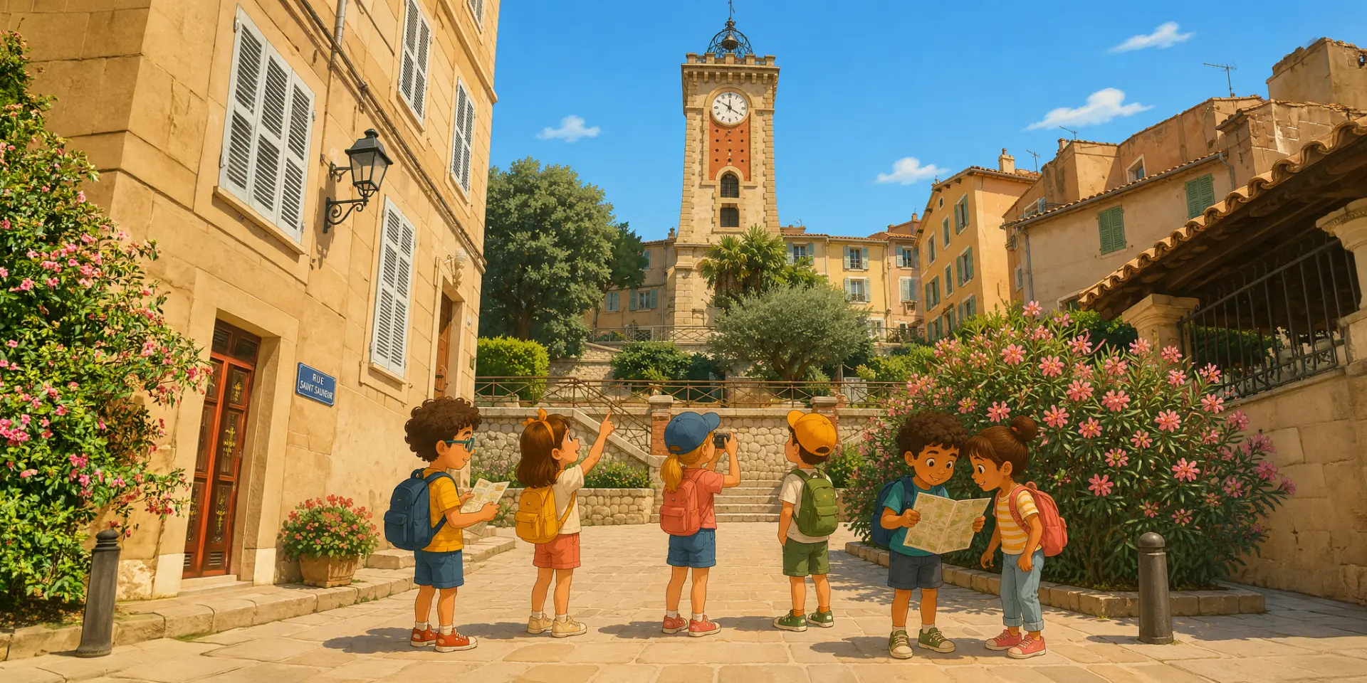 illustration visite scolaire tour de l'horloge